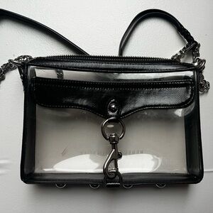 Rebecca Minkoff Clear and Black Mini Mac Crossbody
